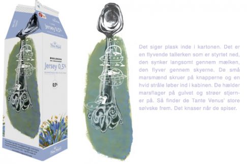 Litterær mælk fra Thise Mejeri 2005 i samarbejde med Cato Thau  (Kulturministeriets Læselystkampagne)